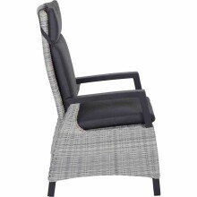 Gartenlounge-Sessel >Corido< in matt anthrazit, ice-grey - 72x109x61 (BxHxT)