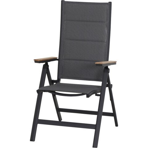 Klappstuhl >Tesoro< in matt anthrazit, royal grau - 68x110x59 (BxHxT)