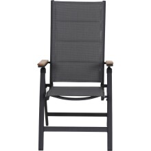 Klappstuhl >Tesoro< in matt anthrazit, royal grau - 68x110x59 (BxHxT)
