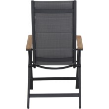 Klappstuhl >Tesoro< in matt anthrazit, royal grau - 68x110x59 (BxHxT)