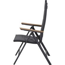 Klappstuhl >Tesoro< in matt anthrazit, royal grau - 68x110x59 (BxHxT)