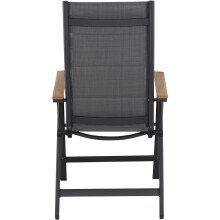 Klappstuhl >Tesoro< in matt anthrazit, royal grau - 68x110x59 (BxHxT)