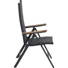 Klappstuhl >Tesoro< in matt anthrazit, royal grau - 68x110x59 (BxHxT)