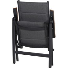Klappstuhl >Tesoro< in matt anthrazit, royal grau - 68x110x59 (BxHxT)
