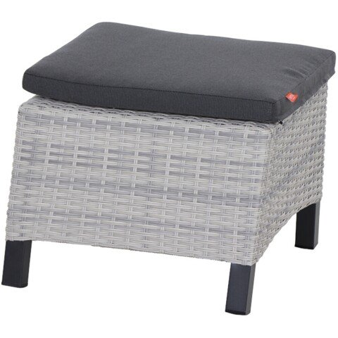 Gartenlounge-Hocker >Corido< in matt anthrazit, ice grey - 50x40x54 (BxHxT)