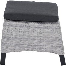 Gartenlounge-Hocker >Corido< in matt anthrazit, ice grey - 50x40x54 (BxHxT)