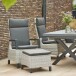 Gartenlounge-Hocker >Corido< in matt anthrazit, ice grey - 50x40x54 (BxHxT)