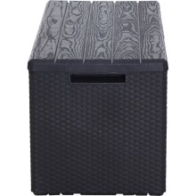 Kissenbox >Portofino< in anthrazit, Kunststoff - 123,7x56,2x54,5cm (BxHxT)