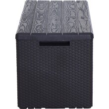 Kissenbox >Portofino< in anthrazit, Kunststoff - 123,7x56,2x54,5cm (BxHxT)
