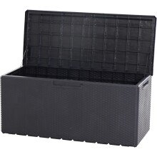 Kissenbox >Portofino< in anthrazit, Kunststoff - 123,7x56,2x54,5cm (BxHxT)