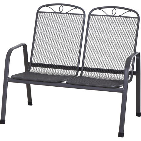 Gartenbank >Elda< in matt-anthrazit - 107,5x94x65 (BxHxT)