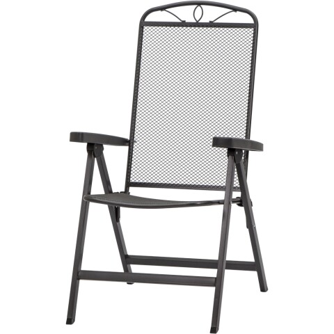 Klappstuhl >Elda< in matt-anthrazit, Stahl pulverbeschichtet - 60x103x65 (BxHxT)