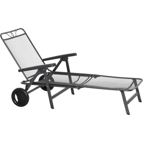 Rollliege >Elda< in matt-anthrazit, Stahl pulverbeschichtet - 195x57x82 (BxHxT)