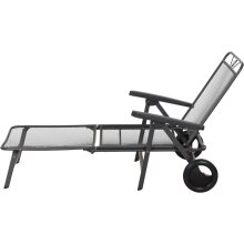 Rollliege >Elda< in matt-anthrazit, Stahl pulverbeschichtet - 195x57x82 (BxHxT)