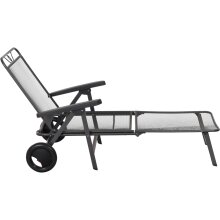 Rollliege >Elda< in matt-anthrazit, Stahl pulverbeschichtet - 195x57x82 (BxHxT)