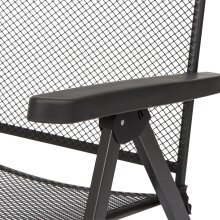 Rollliege >Elda< in matt-anthrazit, Stahl pulverbeschichtet - 195x57x82 (BxHxT)