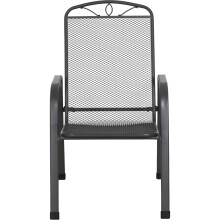Stapelstuhl >Elda< in matt-anthrazit, Stahl pulverbeschichtet - 75x94x57 (BxHxT)