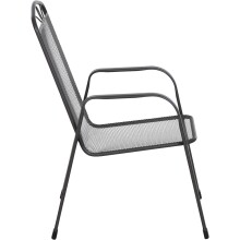 Stapelstuhl >Elda< in matt-anthrazit, Stahl pulverbeschichtet - 75x94x57 (BxHxT)