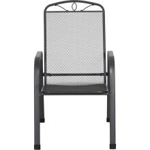 Stapelstuhl >Elda< in matt-anthrazit, Stahl pulverbeschichtet - 75x94x57 (BxHxT)
