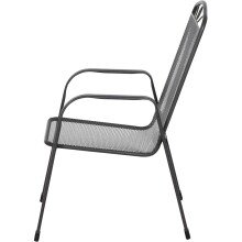 Stapelstuhl >Elda< in matt-anthrazit, Stahl pulverbeschichtet - 75x94x57 (BxHxT)