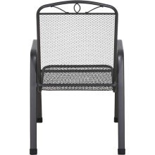 Stapelstuhl >Elda< in matt-anthrazit, Stahl pulverbeschichtet - 75x94x57 (BxHxT)