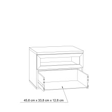 Nachtkommode >Jacky< in Schlammeiche/ Script-Schlammeiche/ Schwarzeiche