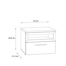 Nachtkommode >Jacky< in Schlammeiche/ Script-Schlammeiche/ Schwarzeiche