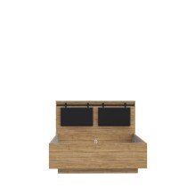 Bett >Kaszimiro< in Waterford Eiche/ Schwarz - 149,4x108,7x198,3cm (BxHxT)