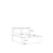 Bett >Kaszimiro< in Waterford Eiche/ Schwarz - 149,4x108,7x198,3cm (BxHxT)