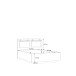 Bett >Kaszimiro< in Waterford Eiche/ Schwarz - 149,4x108,7x198,3cm (BxHxT)