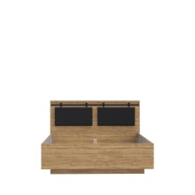 Bett >Kaszimiro< in Waterford Eiche / Schwarz - 169,4x108,7x208,3cm (BxHxT)