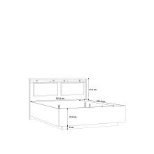 Bett >Kaszimiro< in Waterford Eiche / Schwarz - 169,4x108,7x208,3cm (BxHxT)