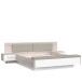 Bettanlage >Rondino< in Sandeiche / Weiß Glanz  - 285,3x87,7x237cm (BxHxT)