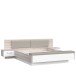 Bettanlage >Rondino< in Sandeiche / Weiß Glanz  - 285,3x87,7x237cm (BxHxT)