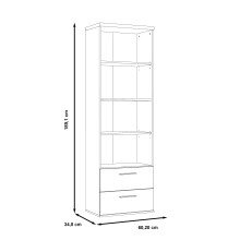 Regal >Jacky< in Schlammeiche/ Script-Schlammeiche/Schwarz Eiche