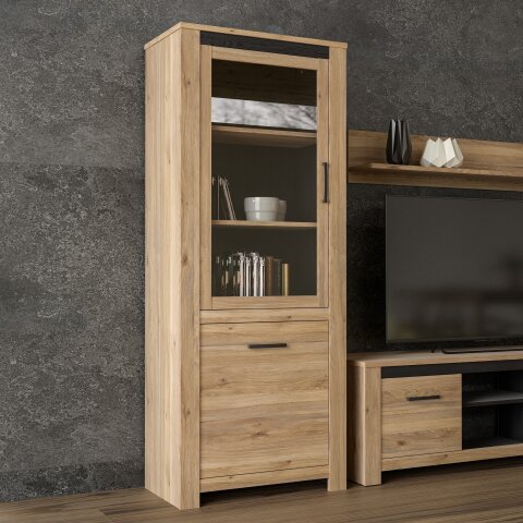 Hochschrank >San Cayetano < in Mauvella Eiche/ Cabezone Eiche