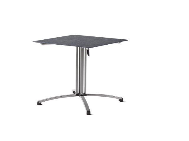 Gartentisch >5330-20< in Schiefer anthrazit, Polytec® - 80x73x80cm (BxHxT)