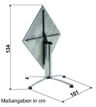 Gartentisch >5330-20< in Schiefer anthrazit, Polytec® - 80x73x80cm (BxHxT)