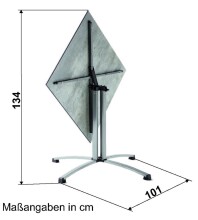 Gartentisch >5330-21< in Beton hell, Polytec® - 80x73x80cm (BxHxT)