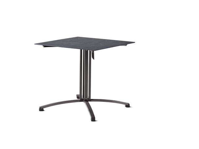 Gartentisch >5330-30< in Schiefer anthrazit, Polytec® - 80x73x80cm (BxHxT)