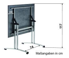 Gartentisch >5360-30< in Schiefer anthrazit, Polytec® - 120x73x80cm (BxHxT)