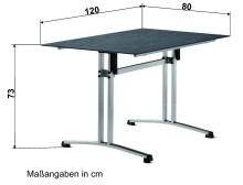 Gartentisch >5360-31< in Beton hell, Polytec® - 120x73x80cm (BxHxT)