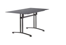 Gartentisch >5375-30< in Schiefer anthrazit, Polytec® - 140x73x80cm (BxHxT)