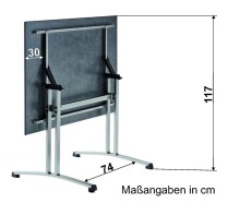 Gartentisch >5375-30< in Schiefer anthrazit, Polytec® - 140x73x80cm (BxHxT)