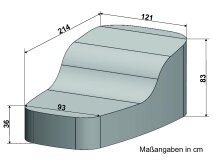 Gartenmöbel-Schutzhülle >5592 4990< in grau, Kunststoff - 214x83x121cm (BxHxT)