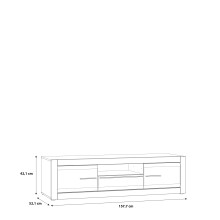 TV-Board >L-Light< in Weiß - 157,7x43,5x52cm (BxHxT)
