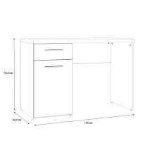 Schreibtisch >Jacky< in Script-Schlammeiche 110x76,5x52,7cm (B/H/T)