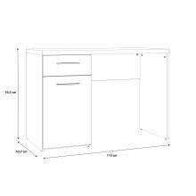 Schreibtisch >Jacky< in Script-Schlammeiche 110x76,5x52,7cm (B/H/T)