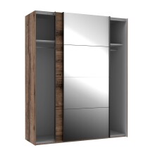 Kleiderschrank >Jacky< in Script-Schlammeiche  - 170,3x210,5x62,5cm (BxHxT)