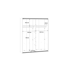 Kleiderschrank >Jacky< in Script-Schlammeiche  - 170,3x210,5x62,5cm (BxHxT)